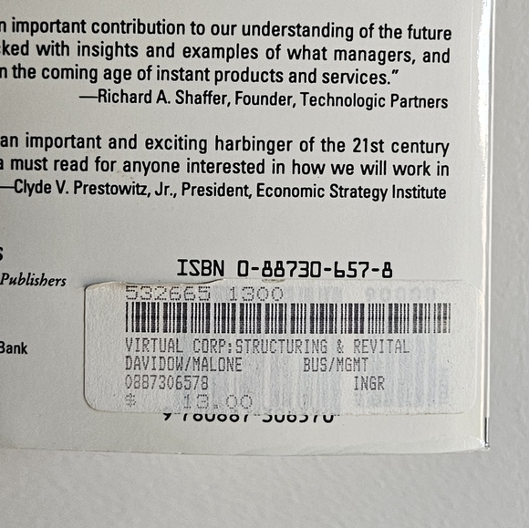 BOGO Books: "The Virtual Corporation" Paperback Book - Picture 8 of 8